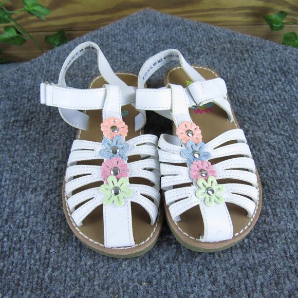 Rachel Girls Gladiator Sz T 10 Medium White Synthetic Hook & Loop - Picture 2 of 6